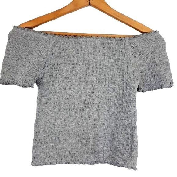 Gray Smocked Off Shoulder Top W/ Bonus Leggings Big Girls Size 14 - Picture 7 of 9